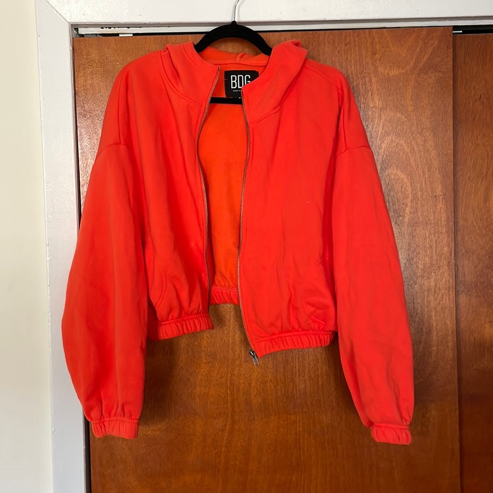 Urban outfitters cropped zip hoodie